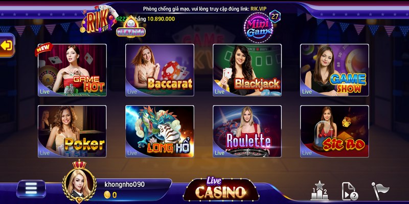 Hướng dẫn chơi Live Casino Rikvip chi tiết