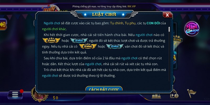 Cách chơi game Xì dách Rikvip chuẩn xác nhất